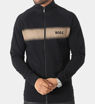 Hugo Boss Zip-Up Stripe Jakke Mænd Sort