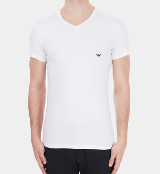 Emporio Armani V-neck T-shirt Mænd Hvid