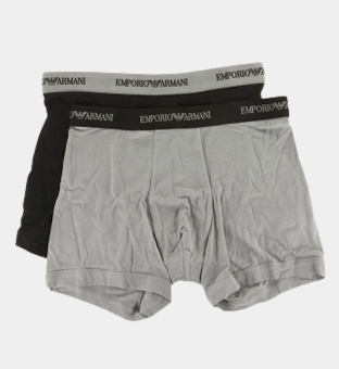 Emporio Armani 2 Pakke Boksere Mænd Sort Grå