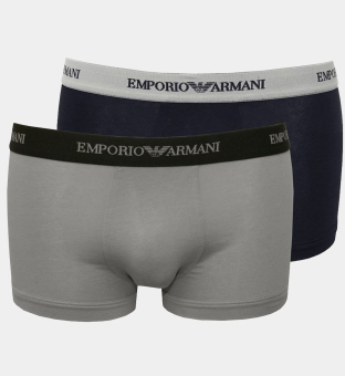 Emporio Armani 2 Pakke Boksere Mænd Grå Marine Blå