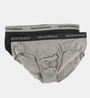 Emporio Armani 2 Pakke Boksere Mænd Sort Grå