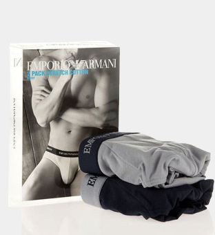 Emporio Armani 2 Pakke Slips Mænd Grå Marine Blå