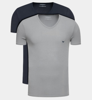 Emporio Armani 2 Pakke T-shirts Mænd Sort Grå