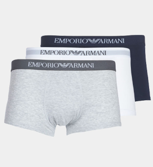 Emporio Armani 3 Pakke Boksere Mænd Hvid Heather