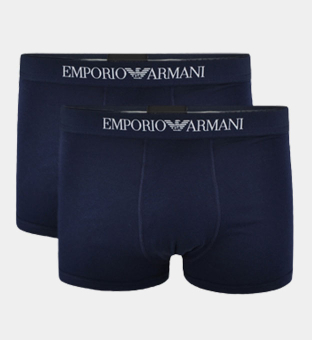 Emporio Armani 2 Pakke Boksere Mænd Marine Blå