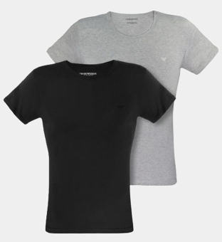 Emporio Armani 2 Pakke T-shirts Mænd Sort Heather