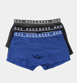 Hugo Boss 3 Pakke Trunks Mænd Open Blå