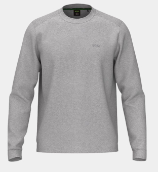 Hugo Boss Salbo Curved Sweatshirt Mænd Lys Pastel Grå