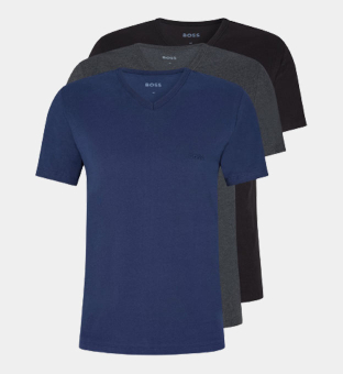 Hugo Boss 3 Pakke T-shirts Mænd Open Blå