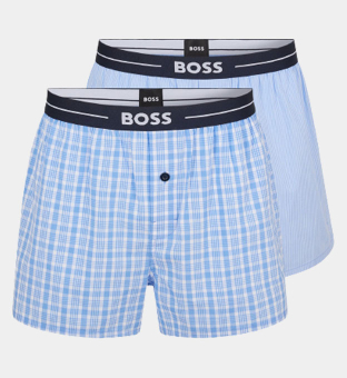 Hugo Boss 2 Pakke Boxer Shorts Mænd Open Blå