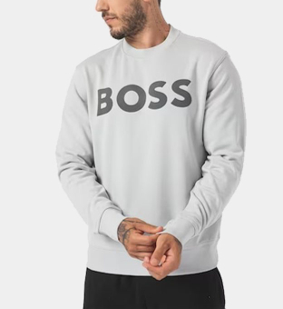 Hugo Boss Relaxed-Fit Sweatshirt Mænd Lys Pastel Grå