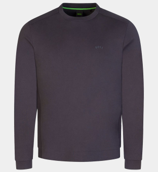 Hugo Boss Salbo Curved Sweatshirt Mænd Sort Mørk Grå