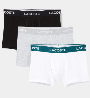 Lacoste 3 Pakke Boksere Mænd Grå Sort Hvid