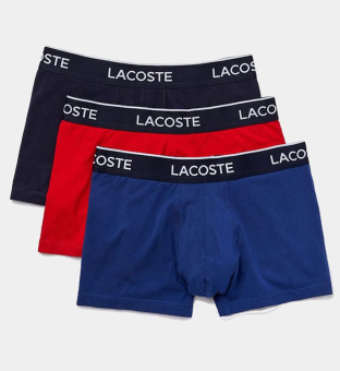 Lacoste 3 Pakke Boksere Mænd Marine Blå Rød