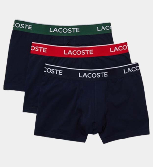 Lacoste 3 Pakke Boksere Mænd Marine Vert Rouge