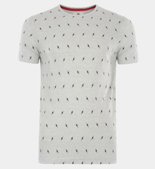 Bellfield Lysning Bolt Print T-shirt Mænd Grå