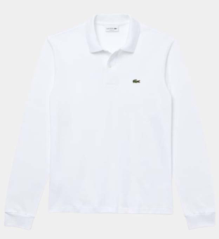 Lacoste Langærmet Polotrøje Mænd Hvid