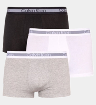 Calvin Klein 3 Pakke Trunks Mænd Grå-Sort-Hvid