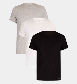 Calvin Klein 3 Pakke T-shirts Mænd Sort Hvid Grå