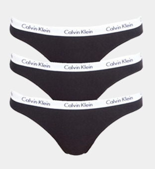 Calvin Klein 3 Pakke Thongs Kvinder Sort