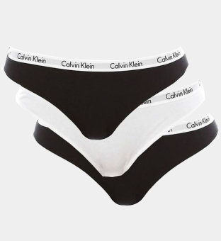 Calvin Klein 3 Pakke Thongs Kvinder Sort Hvid