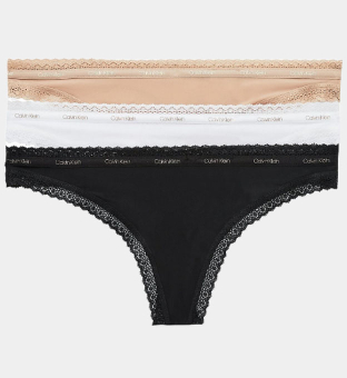 Calvin Klein 3 Pakke Thongs Kvinder Sort Hvid Hone