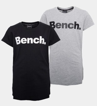 Bench 2 Pakke T-shirts Kvinder Sort Grå Marl Hvid