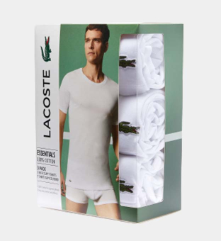 Lacoste 3 Pakke T-shirts Mænd Hvid